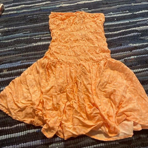 Arden B. Orange Floral Sleeveless Tube Top Dress Small - Picture 2 of 8